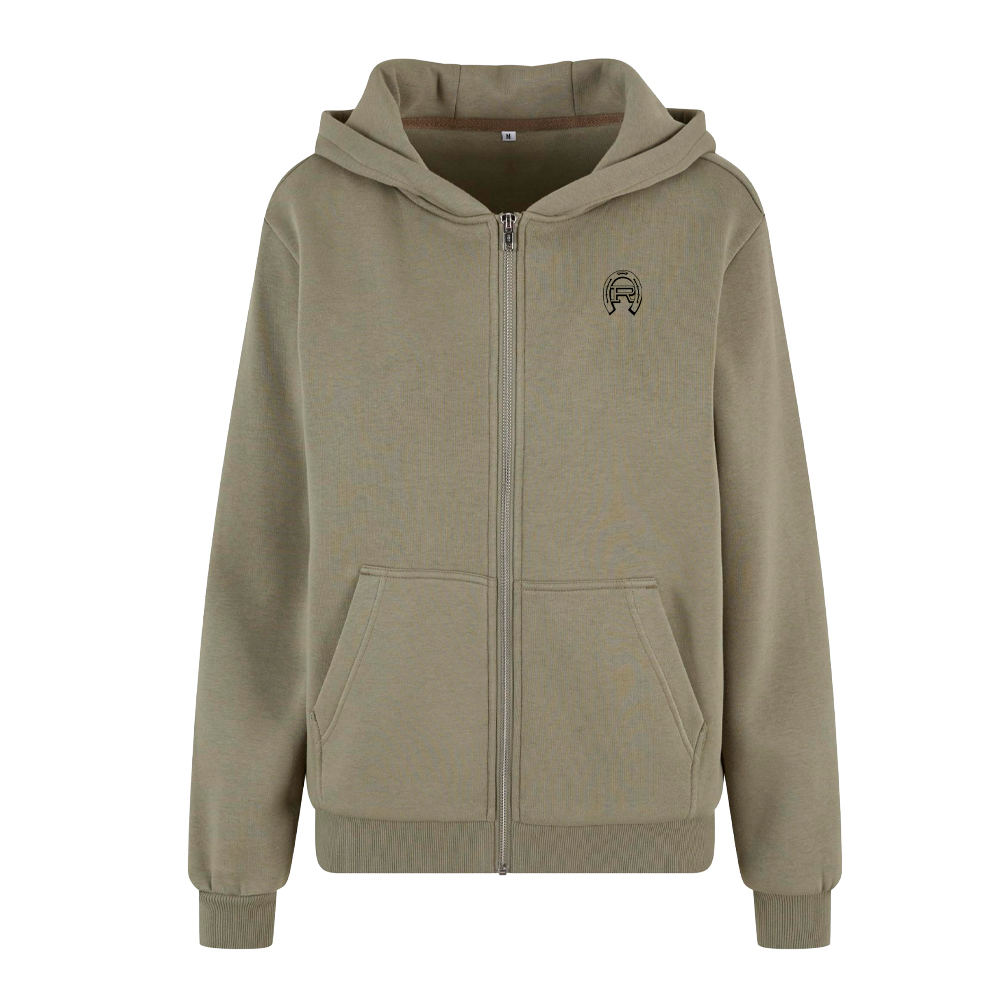 Zip-Hoodie oversized Oliv