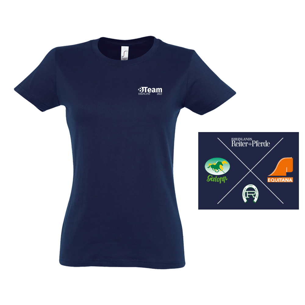 8er Team Sponsoren T-Shirt Damen navy Druck 8er Team Sponsoren T-Shirt Damen navy Druck